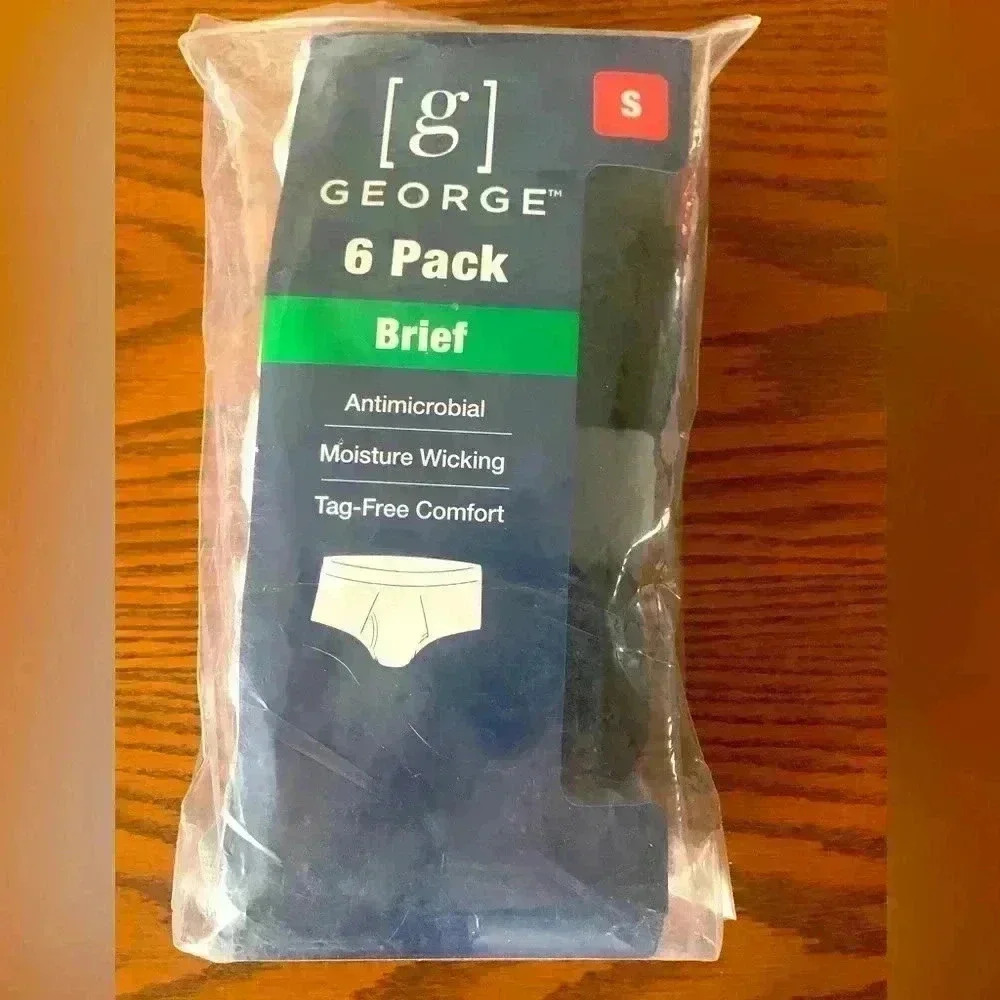 George 6Pack Small Briefs Antimicrobial Moisture Wicking Tag-free Comfort